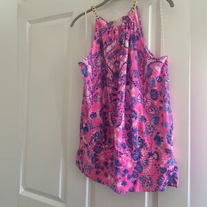 NWT Lilly Pulitzer Bowen Gold Chain Halter Tank Top